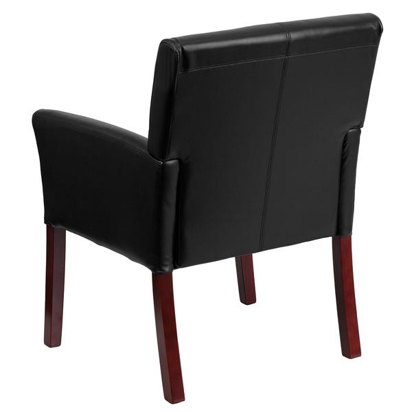 Shop Black Leather with Mahogany-finished Legs Executive Office .