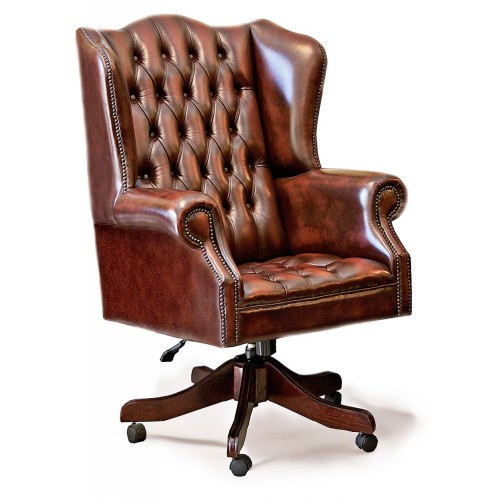 Classic Wing Executive Office Swivel Chair - House of Chesterfiel