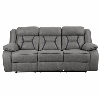 Houston Grey Faux Suede Manual Recliner Sofa by Coast