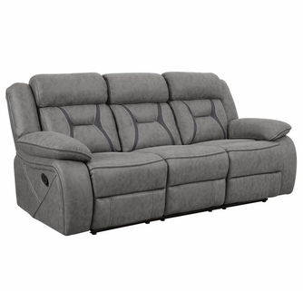 Houston Grey Faux Suede Manual Recliner Sofa by Coast