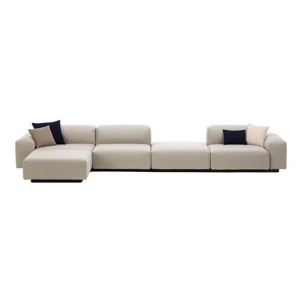 Vitra Soft Modular Four-Seater Sofa with Chaise and Middle .
