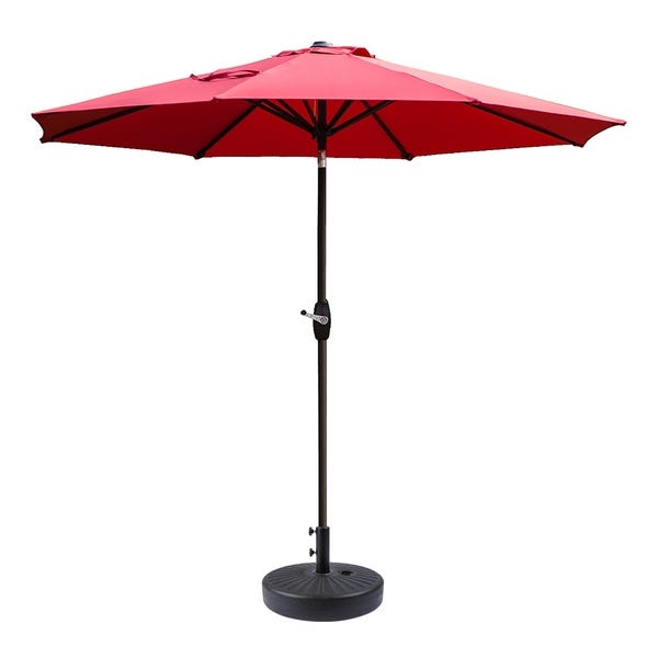 Shop 9ft Patio Umbrella with Round Plastic Free Standing Umbrella .