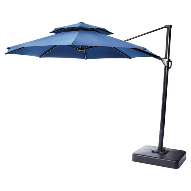 GARDEN TREASURES Offset Patio Umbrella - Tiltable - 11' - Blue .