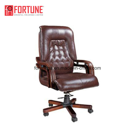 Genuine Leather Material Italian Leather Executive Office Chair .