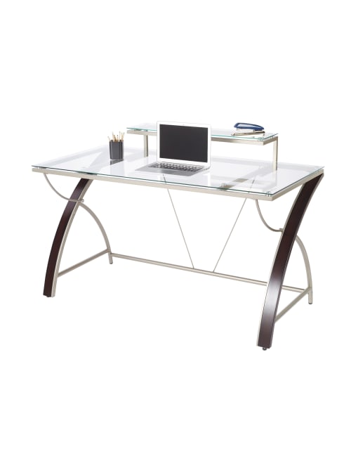 Realspace Axley Glass Desk CherrySilver - Office Dep
