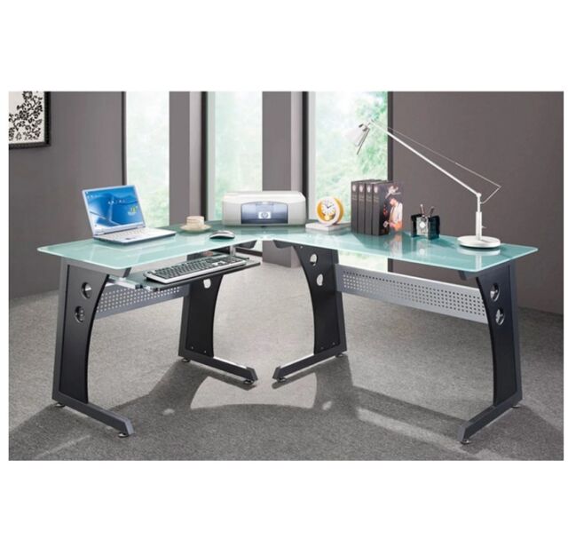 International Caravan Half Glass top Cpu Workstation Desk for sale .