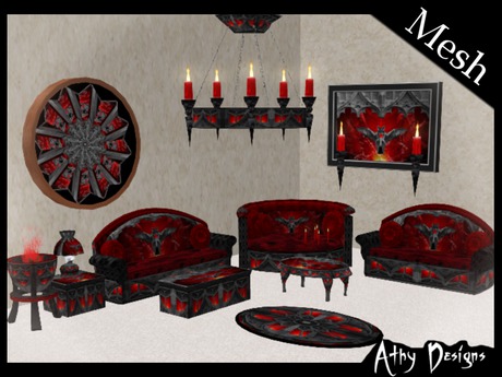 Second Life Marketplace - Mesh Vampire Bat Living Room Set .
