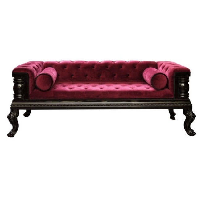 Shop Gothic-Inspired Tufted Red Velvet Sofa - Overstock - 144040