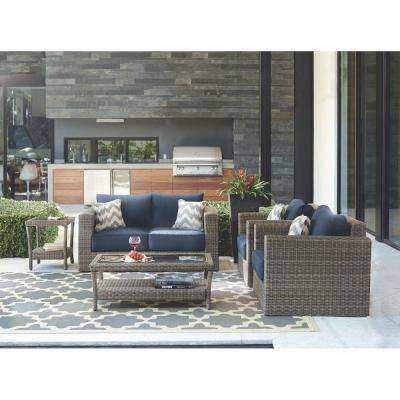 Removable slipcover - Blue - Gray - Patio Conversation Sets .