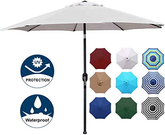 Amazon.com : Blissun 9' Outdoor Aluminum Patio Umbrella, Striped .
