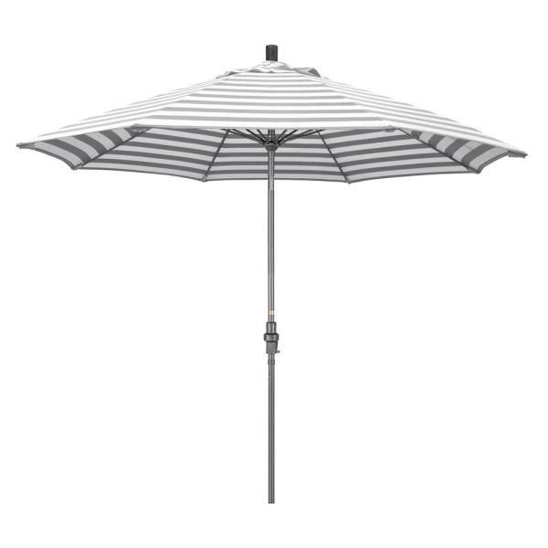 California Umbrella 9 ft. Hammertone Grey Aluminum Market Patio .