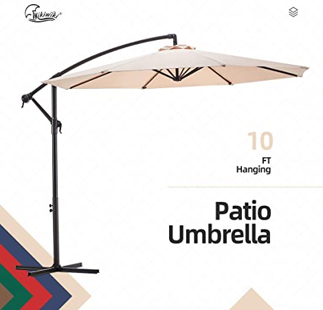 Amazon.com : wikiwiki Offset Umbrella 10ft Cantilever Patio .