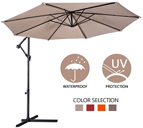 Amazon.com : Giantex 10ft Offset Hanging Patio Umbrella, Outdoor .