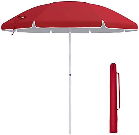 Amazon.com : SONGMICS 7 ft Patio Umbrella with Fiberglass Ribs .