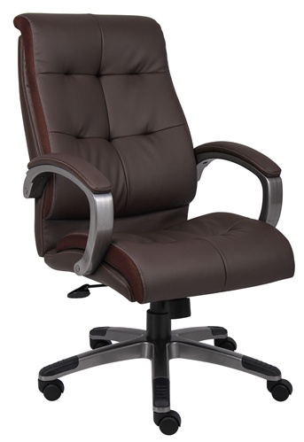 Boss Executive High Back Black or Brown Leather Plus Office Chair .