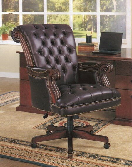 800142 Siltcoos dark brown leatherette high back tufted seat and .