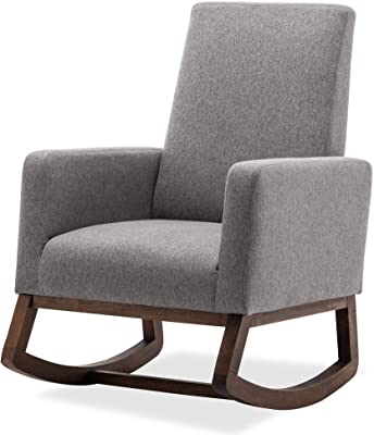 Amazon.com: BELLEZE Modern Rocking Chair Upholstered Fabric High .