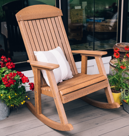 LuxCraft High Back Rocking Chair | Outdoor Porch Rock