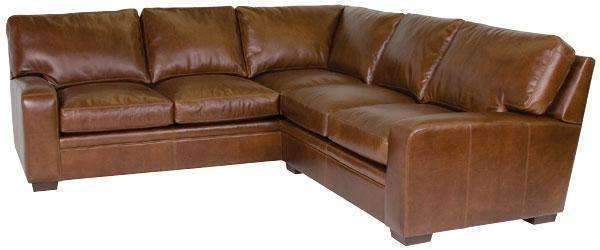 Benjamin 8-Way Hand Tied Two Piece Contemporary Leather Sectional .