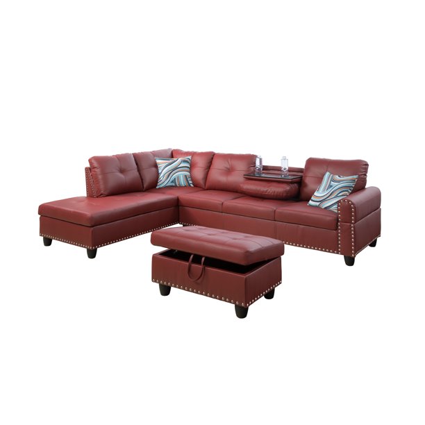 Ainehome Living Room Sectional Set, Leather Sectional Sofa in Home .