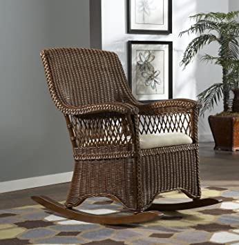 Amazon.com: Wicker Indoor Rocking Chair with Cushion: Ba