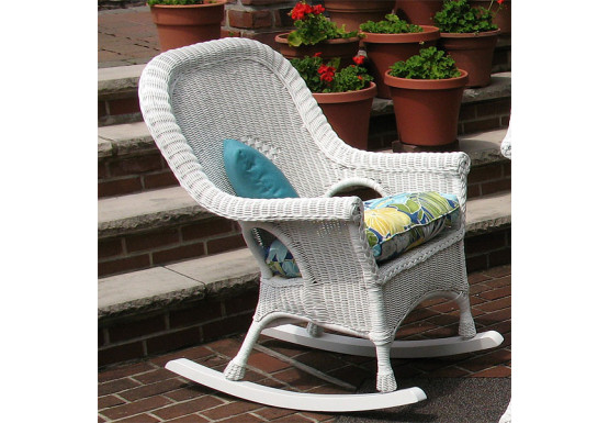 Natural Wicker Rocking Chairs, High Back Diamond Sty