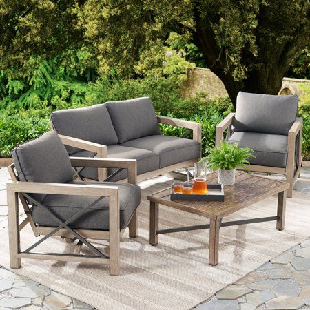 Patio & Garden in 2020 | Patio loveseat, Patio lounge chairs, Grey .