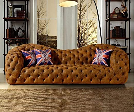Amazon.com: Modern Leather Sofa Couch Chesterfield Sofa Big 3 seat .