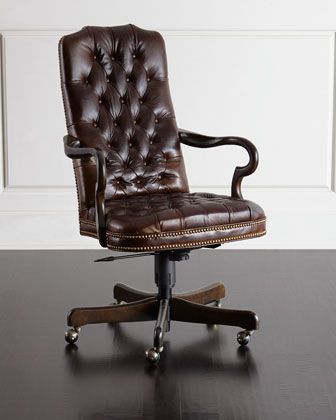 Massoud Blevens Tufted-Leather Office Chair | Leather office chair .
