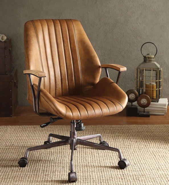 Hamilton Coffee Leather Executive Office Chair - 1StopBedroom