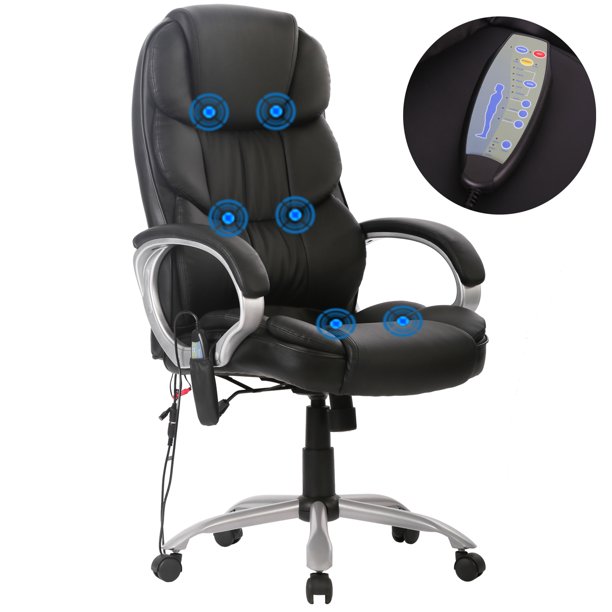 Massage Chair Ergonomic Office Chair Desk PU Leather Computer .