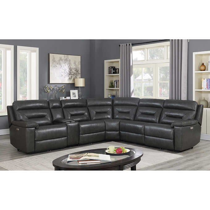 Corry 6-piece Leather Power Reclining Sectional Sofa, Gr