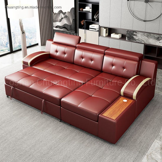 China Multifunction Modern Leather Sofa Storage Sofa Cum Bed .
