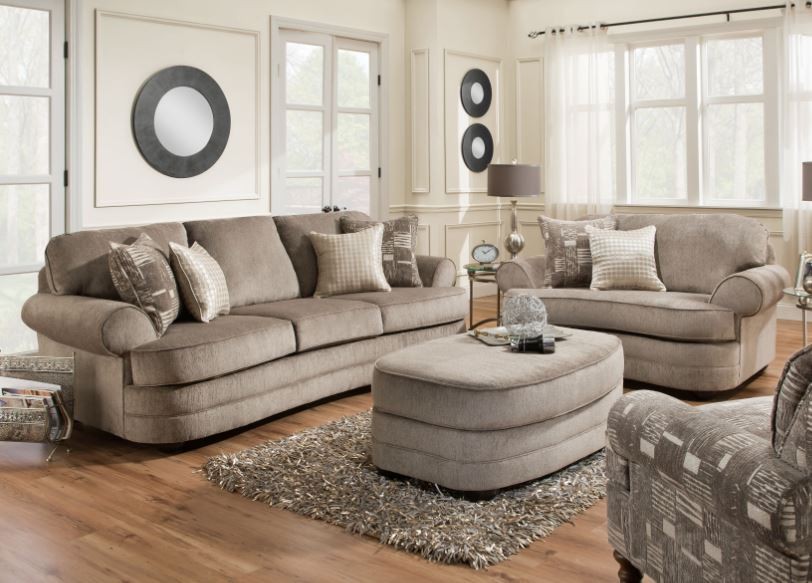Kingsley Pewter Collection - Sofa, Chair 1/2, & Ottoman Group .