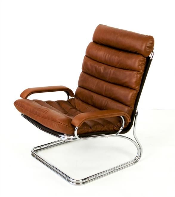 Thams Danish leather and chrome lounge chair | Danish interior .