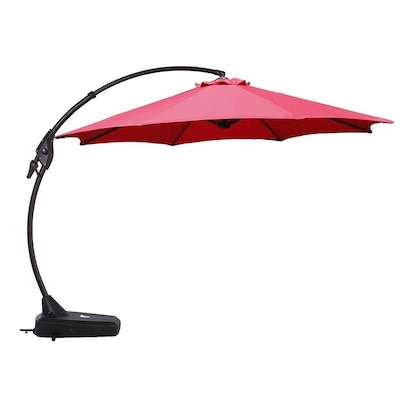 Clihome 12-ft Octagon Red with Red Aluminum Frame Crank Offset .