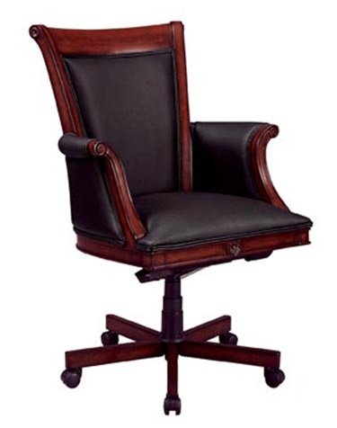 Luxury Executive Wood / Leather Office Chair / Desk Chair by D