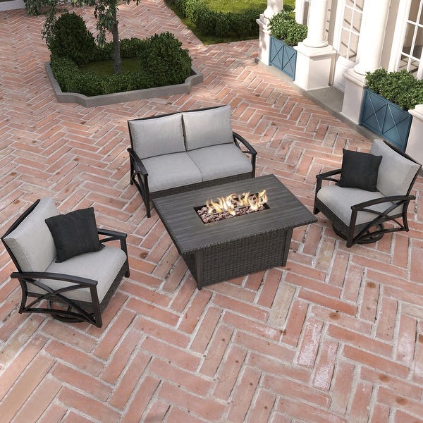 Shop Martha Stewart Lakeside 4-Piece Patio Chat Set with Fire .
