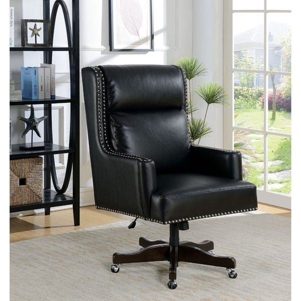 Shop Leatherette Office Chair with Slit Back Cushions and Nail .