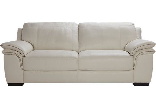 Shop for a Cindy Crawford Home Perugia Off-White Leather Sofa at .