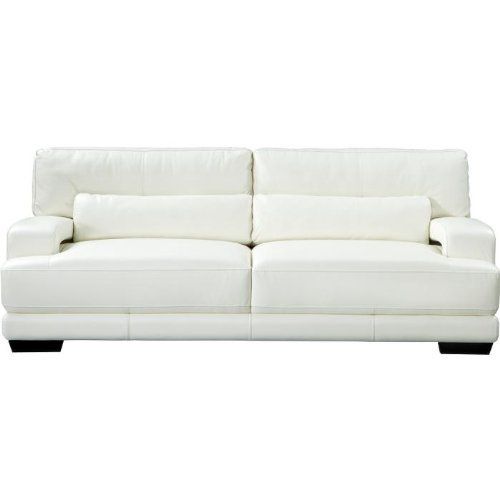 Amazon.com - Cindy Crawford Home Bellamy Off White Leather Sofa .