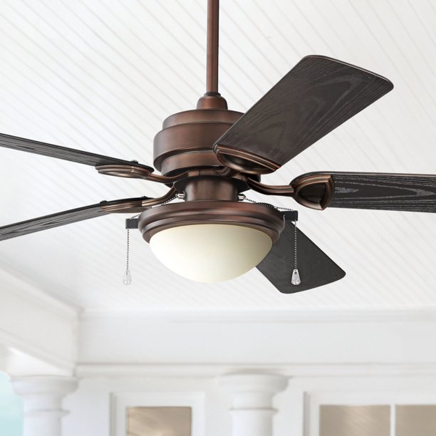 52" Casa Vieja Outdoor Ceiling Fan with Light LED Oil Brushed .