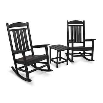 POLYWOOD® 3-piece Presidential Outdoor Rocking Chair & Square Side .