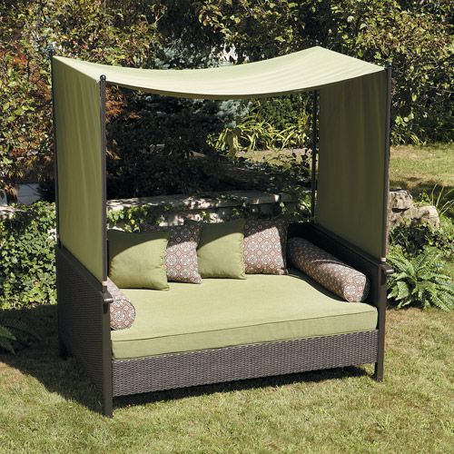 Patio & Garden | Outdoor daybed, Daybed canopy, Green beddi
