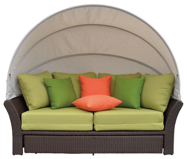 Coutyard Casual Green Eclipse Outdoor Expandable Oval Daybed with .