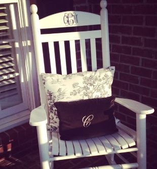Monograms for front porch chairs - set of two 3" Vinyl Decal .