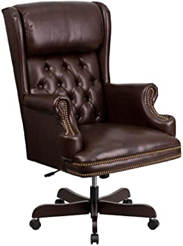 Amazon.com: Flash Furniture High Back Traditional Tufted Brown .