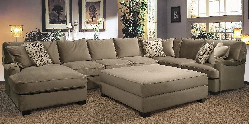 U Shaped Sectional Sofa with Oversized Ottoman | U shaped sofa .