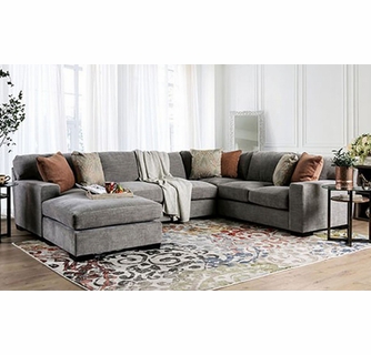 Ferndale 2-Pc Gray Sectional Sofa (Oversized) by Furniture of Ameri
