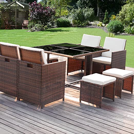 Amazon.com: Homall 9 Pieces Patio Dining Sets Outdoor Furniture .
